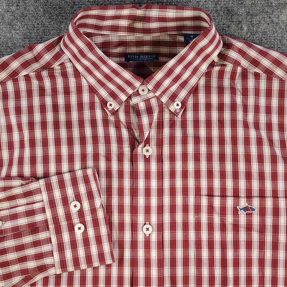 Fish Hippie‎ Solace Collection Shirt Medium Cotton Stretch Long Sleeve Button